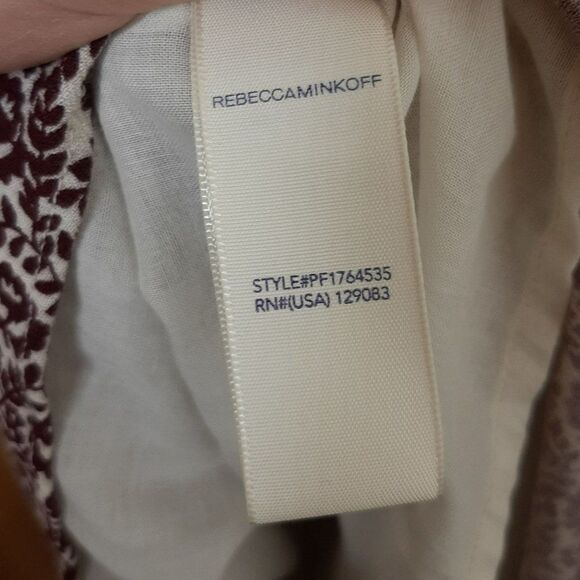 Rebecca Minkoff Havasu Burgundy and Cream Floral Dress sz 10 - Picture 6 of 7